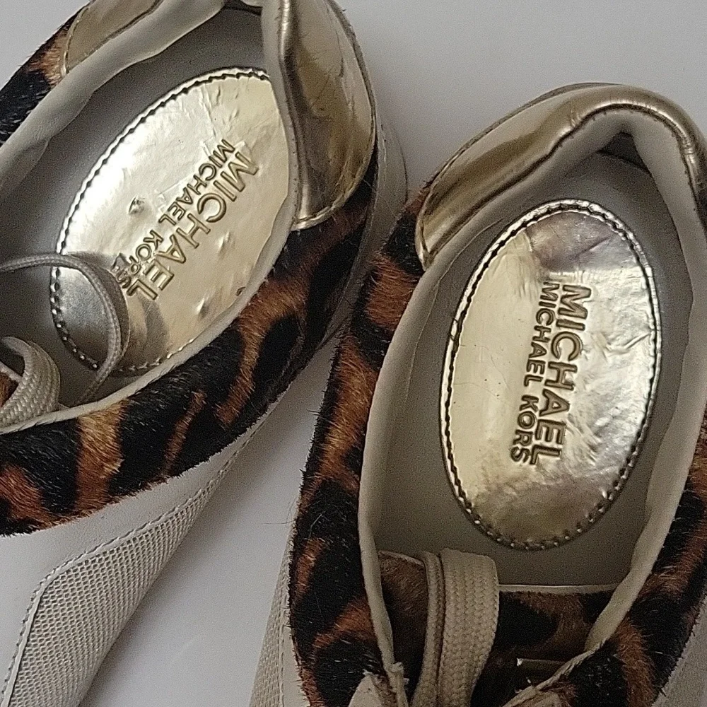 Michael Kors Billie Women's‎ Leopard Print Sneakers 8 EUC